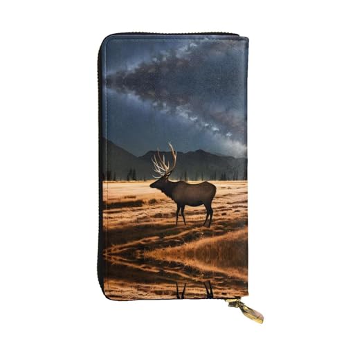 XZDZWK Große Kapazität Elch in The Meadow Handheld Wallet Weiches Material Multifunktionales Design Anti-Verlust Privatsphäre Schutz von XZDZWK