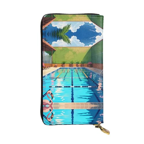 XZDZWK Große Kapazität Flamingo und Schwimmbad Handheld Geldbörse Weiches Material Multifunktionales Design Anti-Verlust Privatsphäre Schutz von XZDZWK