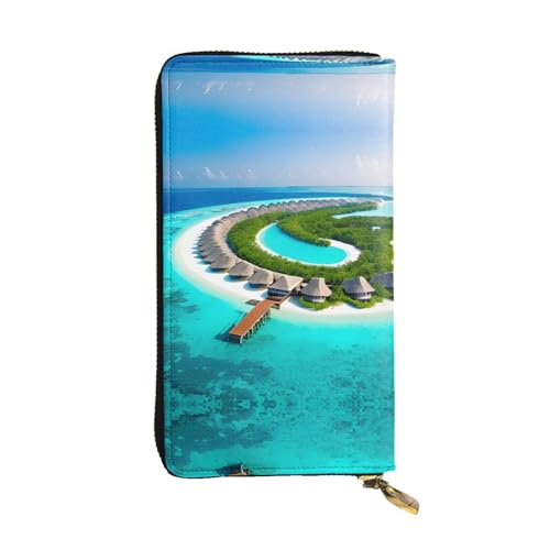 XZDZWK Große Kapazität Malediven Landschaft Handheld Geldbörse Weiches Material Multifunktionales Design Anti-Verlust Privatsphäre Schutz von XZDZWK