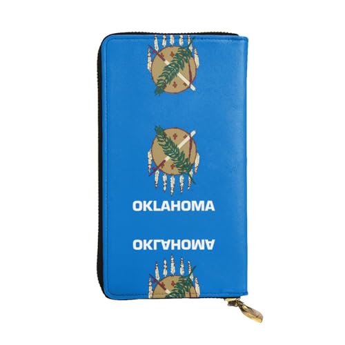 XZDZWK Große Kapazität Oklahoma State Flag Handheld Wallet Weiches Material Multifunktionales Design Anti-Verlust Privatsphäre Schutz von XZDZWK