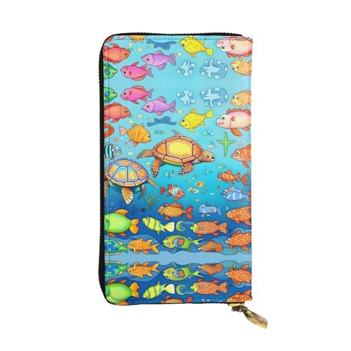 XZDZWK Große Kapazität Schildkröte und Fisch Handheld Geldbörse Weiches Material Multifunktionales Design Anti-Verlust Privatsphäre Schutz von XZDZWK