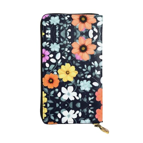 XZDZWK Große Kapazität Schöne Bunte Blumen Handheld Wallet Weiches Material Multifunktionales Design Anti-Verlust Privatsphäre Schutz von XZDZWK