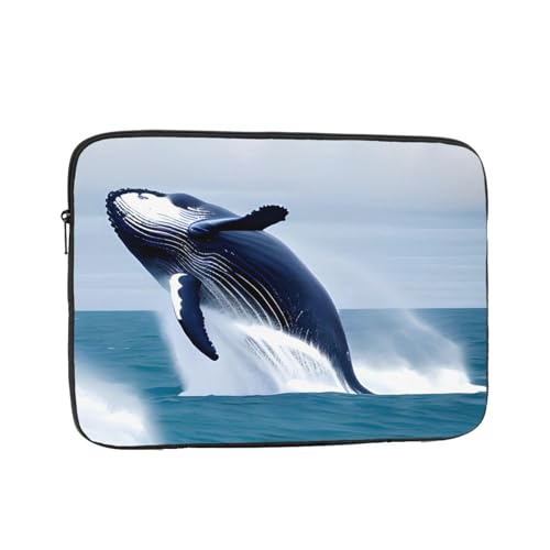 XZDZWK Laptoptasche, Whales at See, praktisch, stoßfest, stilvoller Druck für Geschäftsreisen, Arbeit und Büro, Schwarz , 17 inch von XZDZWK