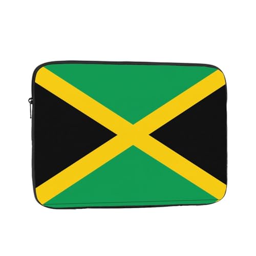 XZDZWK Laptoptasche mit Flagge von Jamaika, praktisch, stoßfest, stilvoller Druck für Geschäftsreisen, Arbeit und Büro, Schwarz , 17 inch von XZDZWK