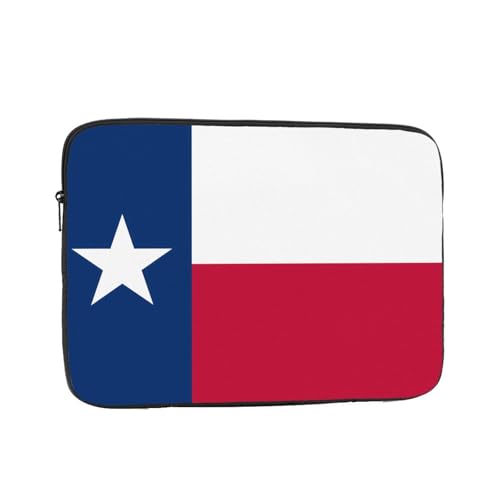 XZDZWK Laptoptasche mit Flagge von Texas, praktisch, stoßfest, stilvoller Druck für Geschäftsreisen, Arbeit und Büro, Schwarz , 13 inch von XZDZWK