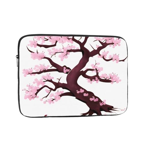 XZDZWK Laptoptasche mit Kirschblütenbaum, praktisch, stoßfest, stilvoller Druck für Geschäftsreisen, Arbeit und Büro, Schwarz , 13 inch von XZDZWK