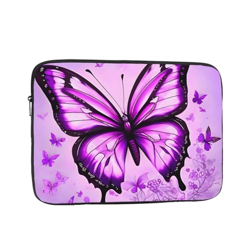 XZDZWK Laptoptasche mit Schmetterlingsmotiv, praktisch, stoßfest, stilvoller Druck für Geschäftsreisen, Arbeit und Büro, Schwarz , 17 inch von XZDZWK