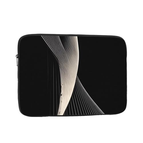 XZDZWK Laptoptasche mit abstrakten Kurven, praktisch, stoßfest, stilvoller Druck für Geschäftsreisen, Arbeit und Büro, Schwarz , 17 inch von XZDZWK