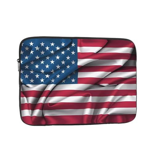 XZDZWK Laptoptasche mit amerikanischer Flagge, praktisch, stoßfest, stilvoller Druck für Geschäftsreisen, Arbeit und Büro, Schwarz , 17 inch von XZDZWK