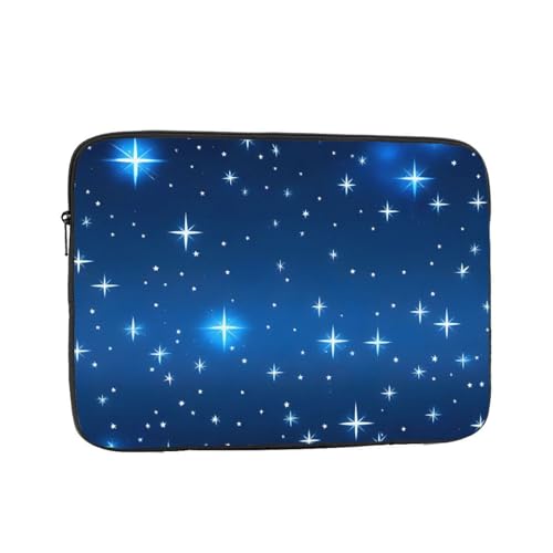 XZDZWK Laptoptasche mit blauem Sternmuster, praktisch, stoßfest, stilvoller Druck für Geschäftsreisen, Arbeit und Büro, Schwarz , 13 inch von XZDZWK