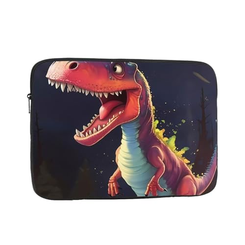 XZDZWK Laptoptasche mit großem Mund und Dinosaurier-Motiv, praktisch, stoßfest, stilvoller Druck für Geschäftsreisen, Arbeit und Büro, Schwarz , 10 inch von XZDZWK