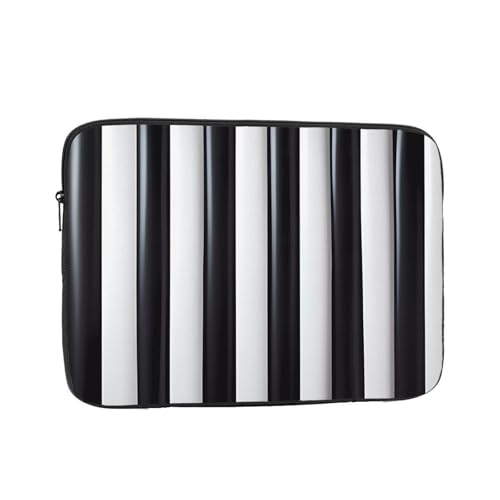 XZDZWK Laptoptasche mit schwarz-weißen Streifen, praktisch, stoßfest, stilvoller Druck für Geschäftsreisen, Arbeit und Büro, Schwarz , 17 inch von XZDZWK