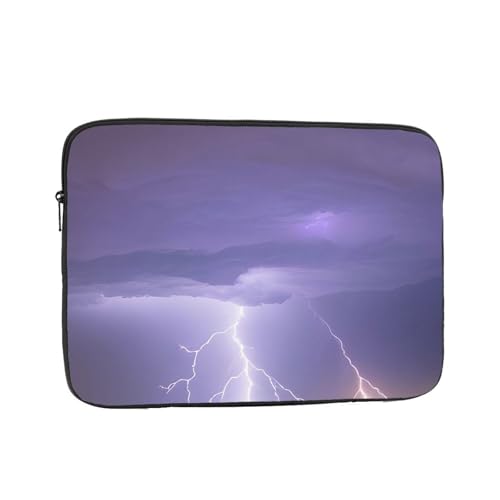XZDZWK Lightning Storm Laptoptasche, praktisch, stoßfest, stilvoller Druck für Geschäftsreisen, Arbeit und Büro, Schwarz , 17 inch von XZDZWK