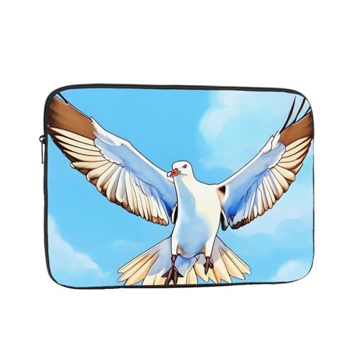 XZDZWK Möwen im Flug Laptoptasche, praktisch, stoßfest, stilvoller Druck für Geschäftsreisen, Arbeit und Büro, Schwarz , 13 inch von XZDZWK