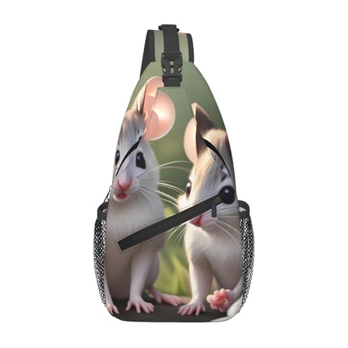 XZDZWK Mouse in Love Herren Casual Messenger Bag Large Capacity Durable Suitable for Travel Work Commuting and Outdoor Activities von XZDZWK