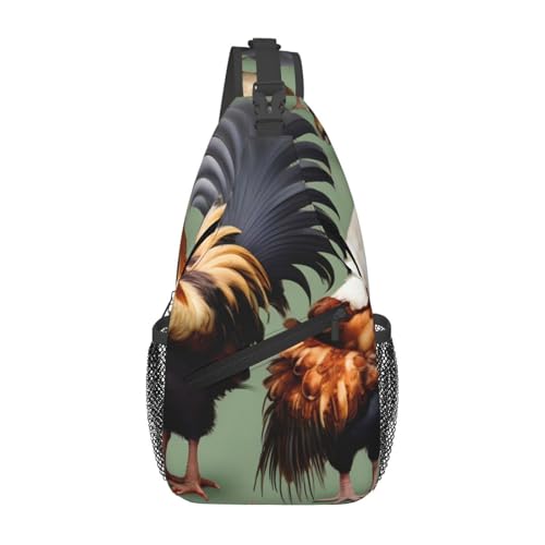 XZDZWK Rooster and Chicken Herren Casual Messenger Bag Große Kapazität Langlebig Geeignet für Reisen Arbeit Pendeln und Outdoor-Aktivitäten von XZDZWK