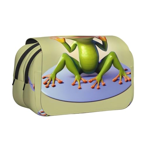 XZDZWK The Funny Frog Doing Yoga Clamshell Pen Case Stylish and Large Capacity Design Suitable for Students and Business Travelers XZDZWK The Funny Frog Doing Yoga Clamshell Pen Case Stylish and Large Capacity Design Suitable for Students and Business Travelers von XZDZWK