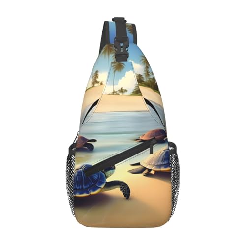 XZDZWK Turtles on the beach Herren Casual Messenger Bag Large Capacity Durable Suitable for Travel Work Commuting and Outdoor Activities von XZDZWK