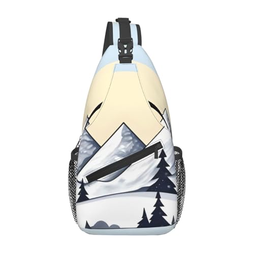 XZDZWK White Snowy Mountains Herren Casual Messenger Bag Large Capacity Durable Suitable for Travel Work Commuting and Outdoor Activities von XZDZWK
