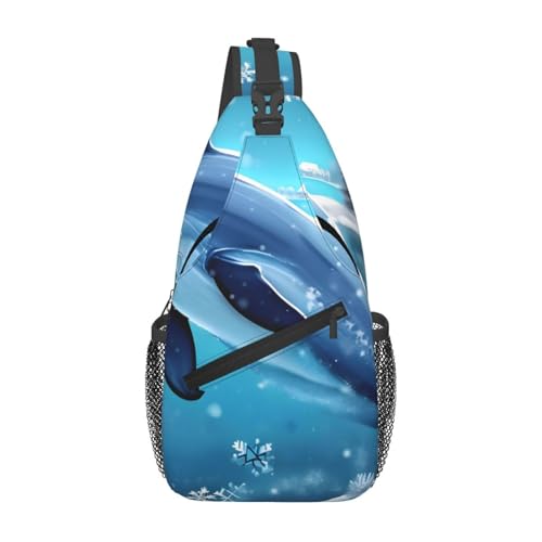 XZDZWK Winter The Dolphin Herren Casual Messenger Bag Large Capacity Durable Suitable for Travel Work Commuting and Outdoor Activities von XZDZWK
