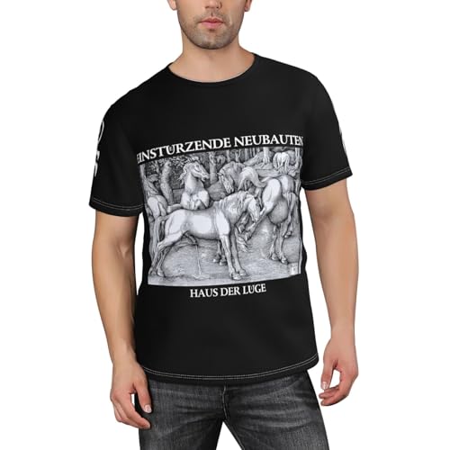 Einsturzende Neubauten Shirt für Herren Hip Hop Logo Print T-Shirts Freizeit Kurzarm Rundhals T Shirts Schwarz Tees Large von XZEIT