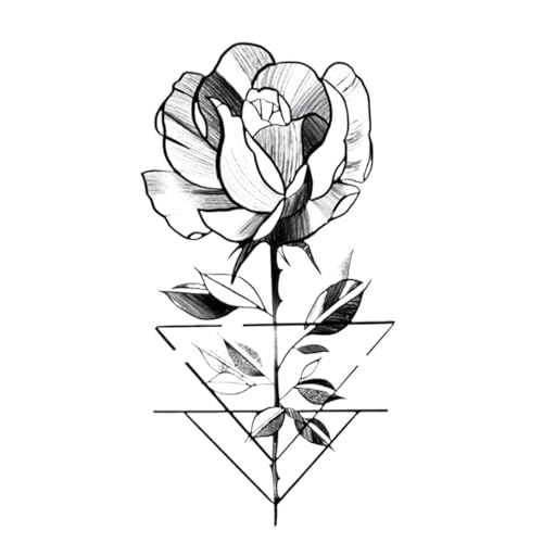 Neue temporäre Tattoo-Aufkleber for Frauen, schwarze Rose, temporäre Tattoo-Aufkleber, Blume, Schmetterling, Körper, Beine, Arm, Kunst, realistische gefälschte Tätowierung, Festival-Party-Tattoos (Co von XZEIT