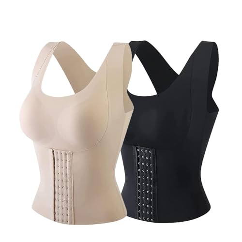 XZEIT Frauen reduzieren Gürtel Haltung Korrektor BH, 3-in-1 Taille geknöpft BH Shapewear, Heben Korrektur BH, 2 Stück., XXL von XZEIT