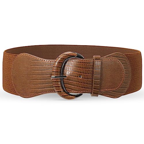 XZQTIVE Damen Breit Gürtel Elastischer Taillen Stretch Vintage Mädchen Gürtel für Kleider von XZQTIVE