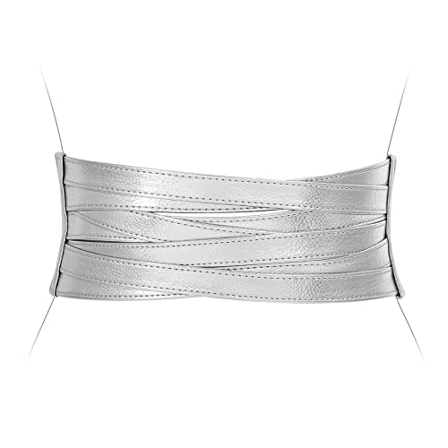 XZQTIVE Damen Breiter Stretchgürtel für Kleid Frauen Leder Elastischer Taille Gürtel Mode Hüftgürtel Damen von XZQTIVE