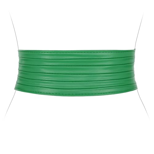 XZQTIVE Damen Breiter Stretchgürtel für Kleid Frauen Leder Elastischer Taille Gürtel Mode Hüftgürtel Damen,Grün,70CM von XZQTIVE