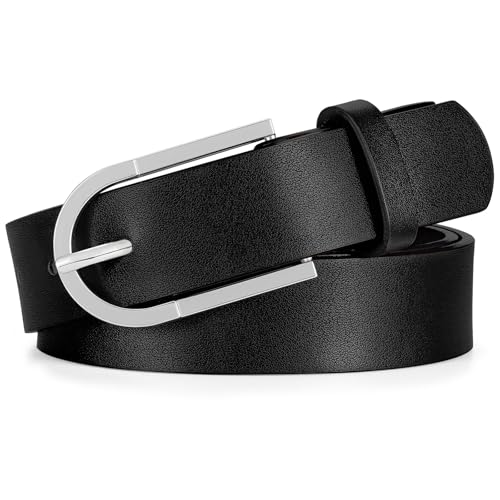 XZQTIVE Frauen Gürtel für Jeans Hosen, Schwarz Braun Taille Gürtel für Damen Kleider mit Mode Gold Silber Schnalle Plus Größe Gürtel von XZQTIVE