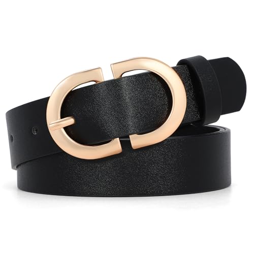 XZQTIVE Frauen PU Ledergürtel für Jeans Hosen Kleid Mode Gürtel mit Goldschnalle Damen Taille Gürtel Klein bis Plus Größe von XZQTIVE