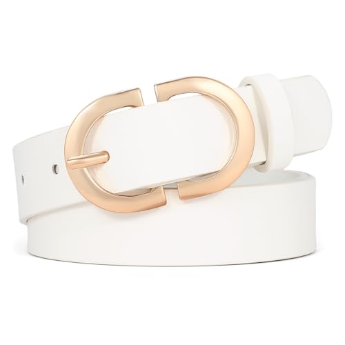 XZQTIVE Frauen PU Ledergürtel für Jeans Hosen Kleid Mode Gürtel mit Goldschnalle Damen Taille Gürtel Klein bis Plus Größe von XZQTIVE