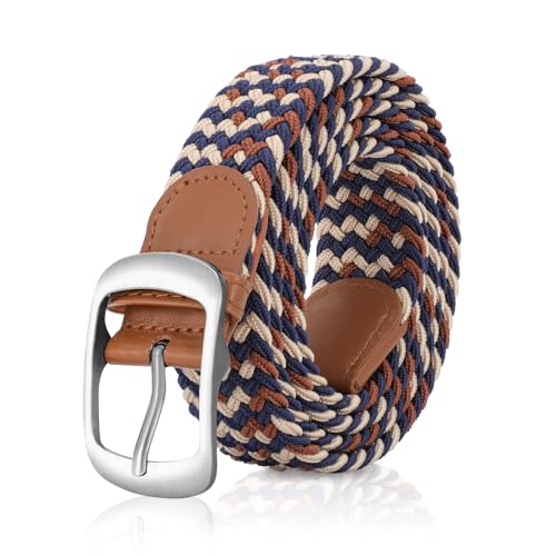 XZQTIVE Stoffgürtel Stretchgürtel Elastik Flechtgürtel Geflochtener Elastischer Dehnbarer Gürtel für Damen und Herren von XZQTIVE
