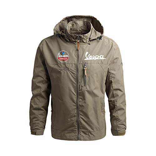 XZZXZZ Herren Winddichte Jacke. Vespa. Jacke Militärstil Taktische Jacke Vespajacke Herrenklassische Hoodie Geschenke for Männer (Color : Khaki, Size : 4XL) von XZZXZZ