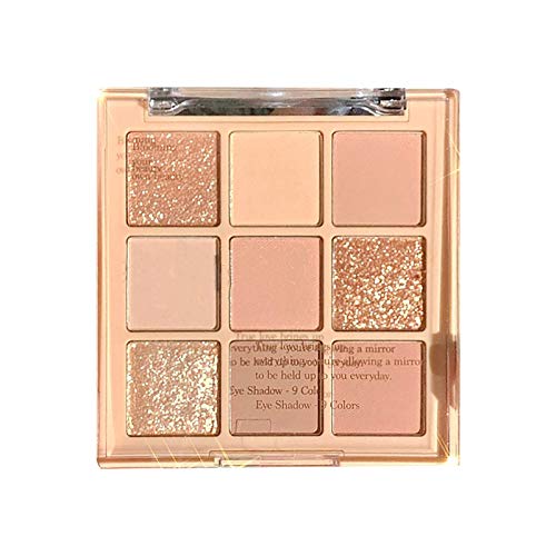Eyeshadow 9 Colors EyeshadowPalette Makeup BlushHighlighter All In-One MatteGlitter Eyeshadow Makeup High Pigmented Shades Multifunctional EyeshadowPalette (A, One Size) von XZincer