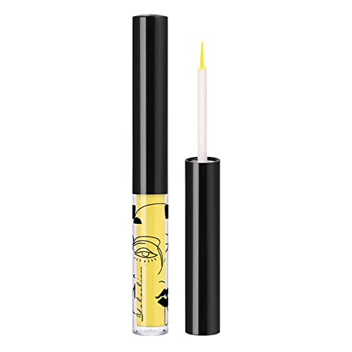 Flüssiger Eyeliner Perlglanz-Farbe Flüssiger Eyeliner Wasserdichter, langlebiger Gel-Eyeliner Make-up-Eyeliner 2,5 ml Eyeliner Schwarz Flüssig (Yellow, One Size) von XZincer