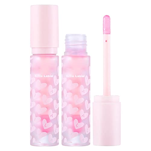 Warm Change Light Color Holding Lip Oil Warm Sense Color Change Natural Color Feuchtigkeitsspendender, nicht klebriger Lipgloss 5 ml Lipgloss Glänzend Set (A, One Size) von XZincer