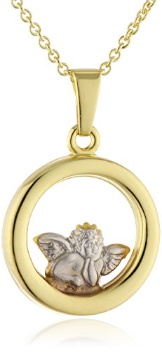 Xaana Anhänger Engel bicolor aus 333er Gelbold mit vergoldeter Silberkette AMZ0342 von Xaana