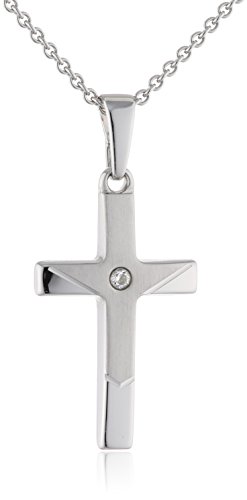 XAANA Anhänger Kreuz mit Zirkonia inkl. Kette 42/45 cm aus 925er Sterlingsilber AMZ0332 von Xaana