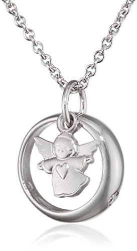 XAANA Taufkette Taufring mit Zirkonia und Engel-Einhänger inkl. Kette 36/38 cm 925er Sterlingsilber AMZ0383 von Xaana