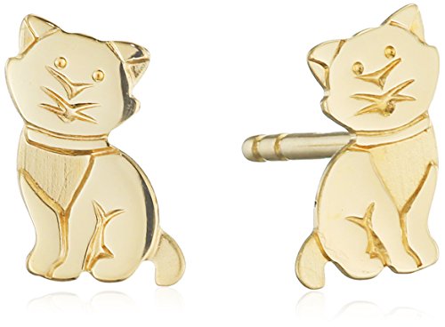 XAANA Mädchen-Ohrstecker Katze 333er Gelgold AMZ00015 von Xaana