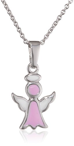 XAANA Mädchenkette Engel rosa/weiss lackiert aus 925er Sterlingsilber AMZ0392 von Xaana