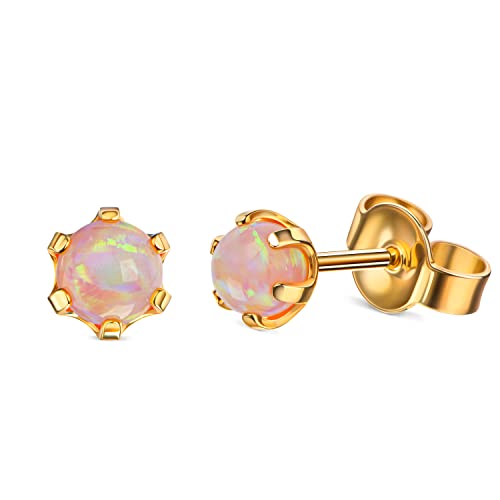 XAANA Ohrstecker mit weißer sy. Opal Perle 14 kt / 585er Gelbgold AMZ0575 von Xaana