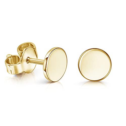 XAANA Ohrstecker runde Platte glanz 8 kt / 333er Gelbgold AMZ0480 von Xaana
