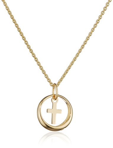 Xaana Taufkette Taufring mit Zirkonia und einem kleinen Kreuz-Einhänger 333er Gelbgold AMZ0469 von Xaana