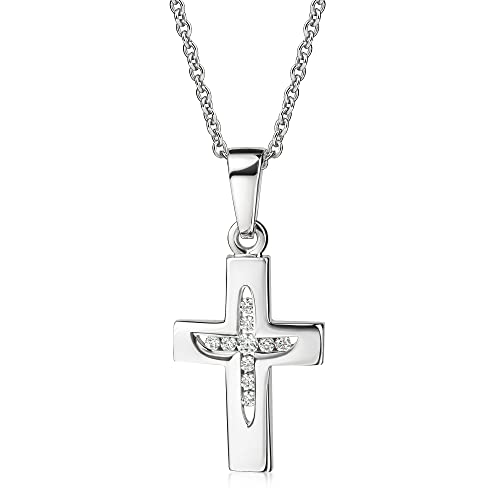 Xaana Anhänger Kreuz Zirkonia inkl. Kette 42/45 cm 925er Sterlingsilber AMZ0546 von Xaana