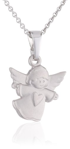 Xaana Kinder-Anhänger Engel matt incl Kette 36 38 cm rhod 925 Sterling Silber AMZ0108 von Xaana