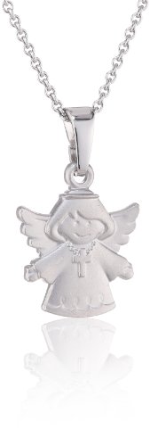 Xaana Kinder-Anhänger Engel matt incl Kette 36 38 cm rhod 925 Sterling Silber AMZ0110 von Xaana