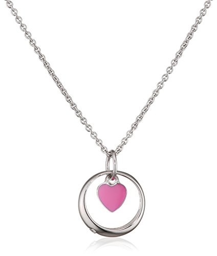 Xaana Kinder-Kette mit Anhänger Taufschmuck Taufring 925 Silber rhodiniert Zirkonia weiß Rundschliff 38 cm - AMZ0441 von Xaana